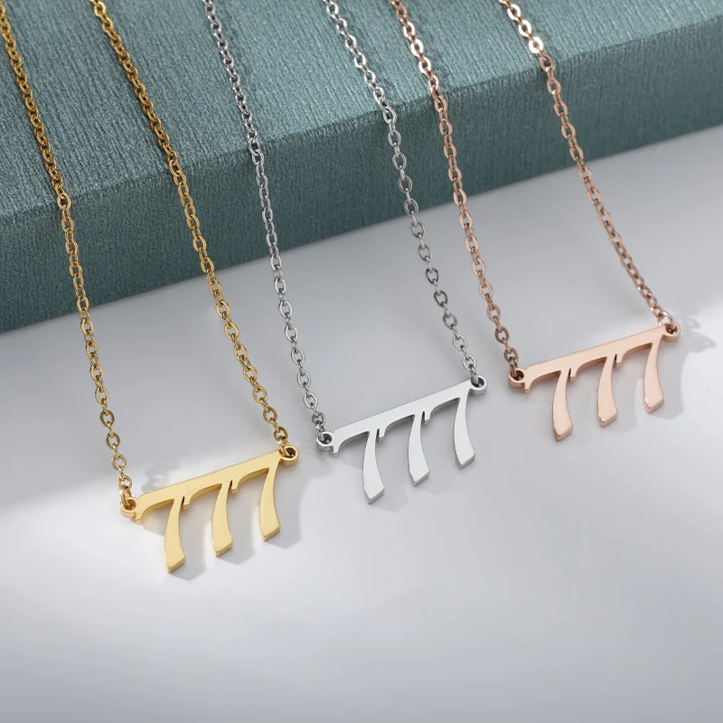 Custom 111 222 333 444 555 666 777 888 999 Year Angel Number Necklace For Women Stainless Steel Choker Collars Femme Jewelry