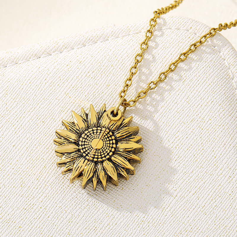 You Are My Sunshine Open Locket Sunflower Pendant Necklace Boho Jewelry Best Friendship Gifts Bff Letter Necklace Collier