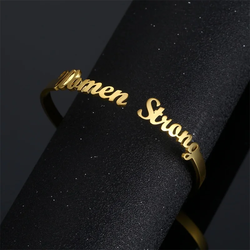 Customized Classic Nameplate Name Bracelet Personalized Custom Cuff Bangles Women Men Rose Gold Stainless Steel Jewelry Customized Classic Nameplate Name Bracelet Personalized Custom Cuff Bangles Women Men Rose Gold Stainless Steel Jewelry
