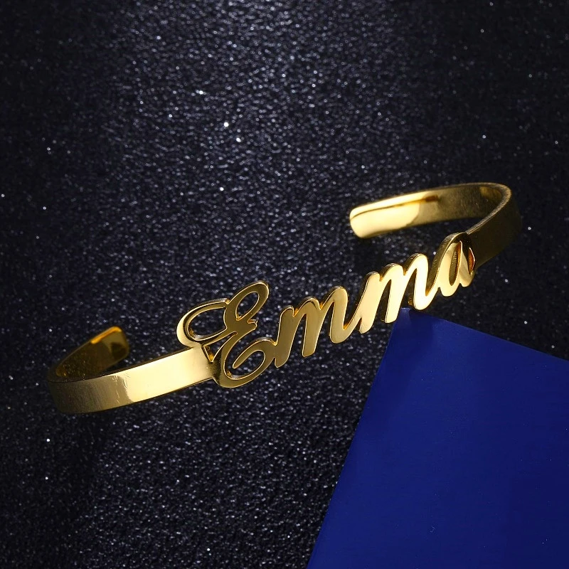 Customized Classic Nameplate Name Bracelet Personalized Custom Cuff Bangles Women Men Rose Gold Stainless Steel Jewelry Customized Classic Nameplate Name Bracelet Personalized Custom Cuff Bangles Women Men Rose Gold Stainless Steel Jewelry