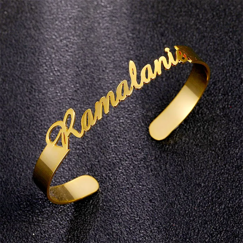 Customized Classic Nameplate Name Bracelet Personalized Custom Cuff Bangles Women Men Rose Gold Stainless Steel Jewelry Customized Classic Nameplate Name Bracelet Personalized Custom Cuff Bangles Women Men Rose Gold Stainless Steel Jewelry