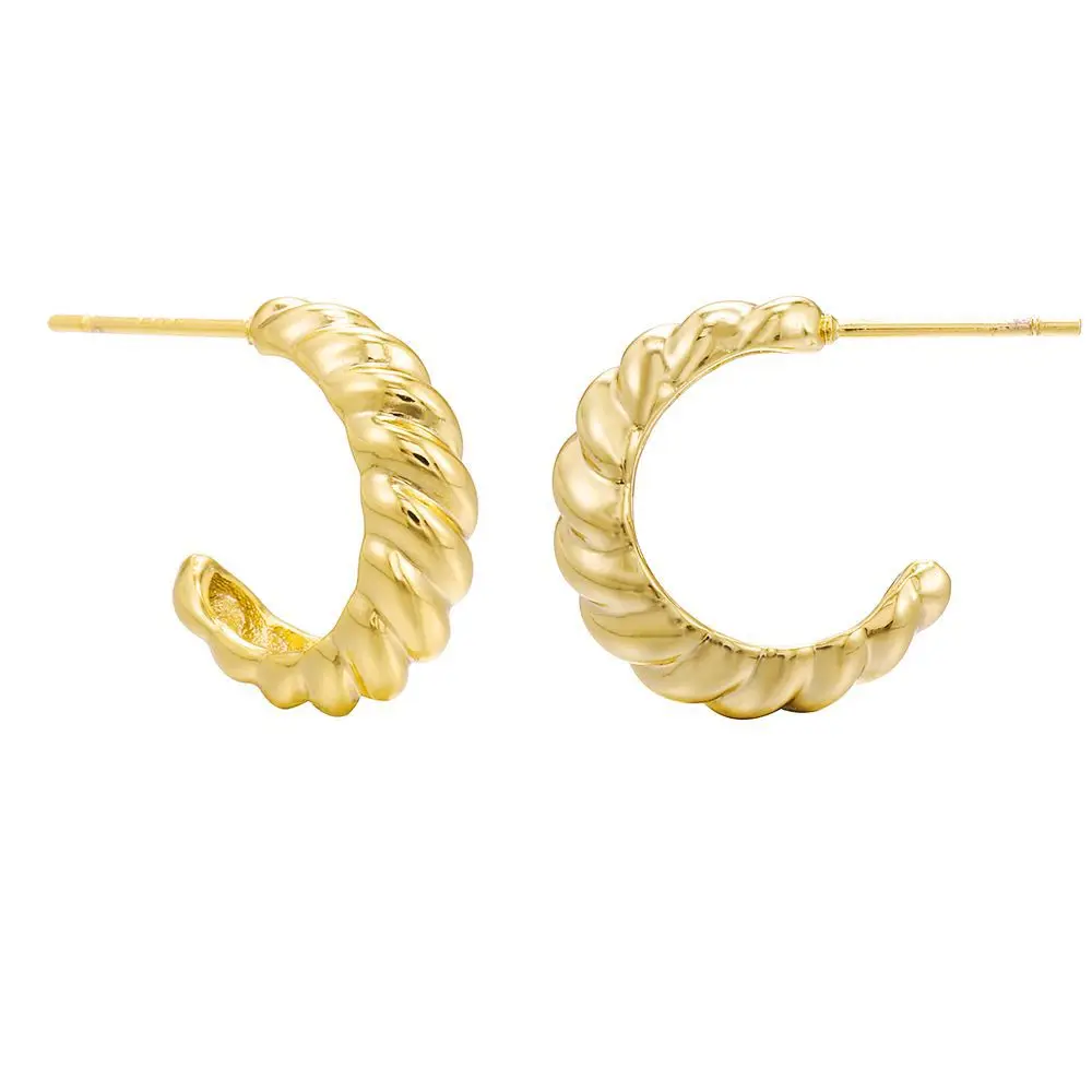 C Shape Twist Croissant Earrings For Women Stainless Steel Hoop Earrings Circle Round Earring Female Fashion Jewelry Orecchini C Shape Twist Croissant Earrings For Women Stainless Steel Hoop Earrings Circle Round Earring Female Fashion Jewelry Orecchini