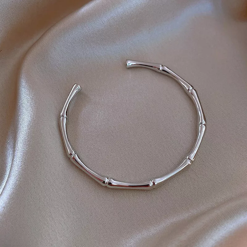 Classic Minimalism Stainless Steel Bamboo Joint Bracelet Bangle For Women Men Fashion Gothic Jewelry Couple Party Friend Gifts Classic Minimalism Stainless Steel Bamboo Joint Bracelet Bangle For Women Men Fashion Gothic Jewelry Couple Party Friend Gifts