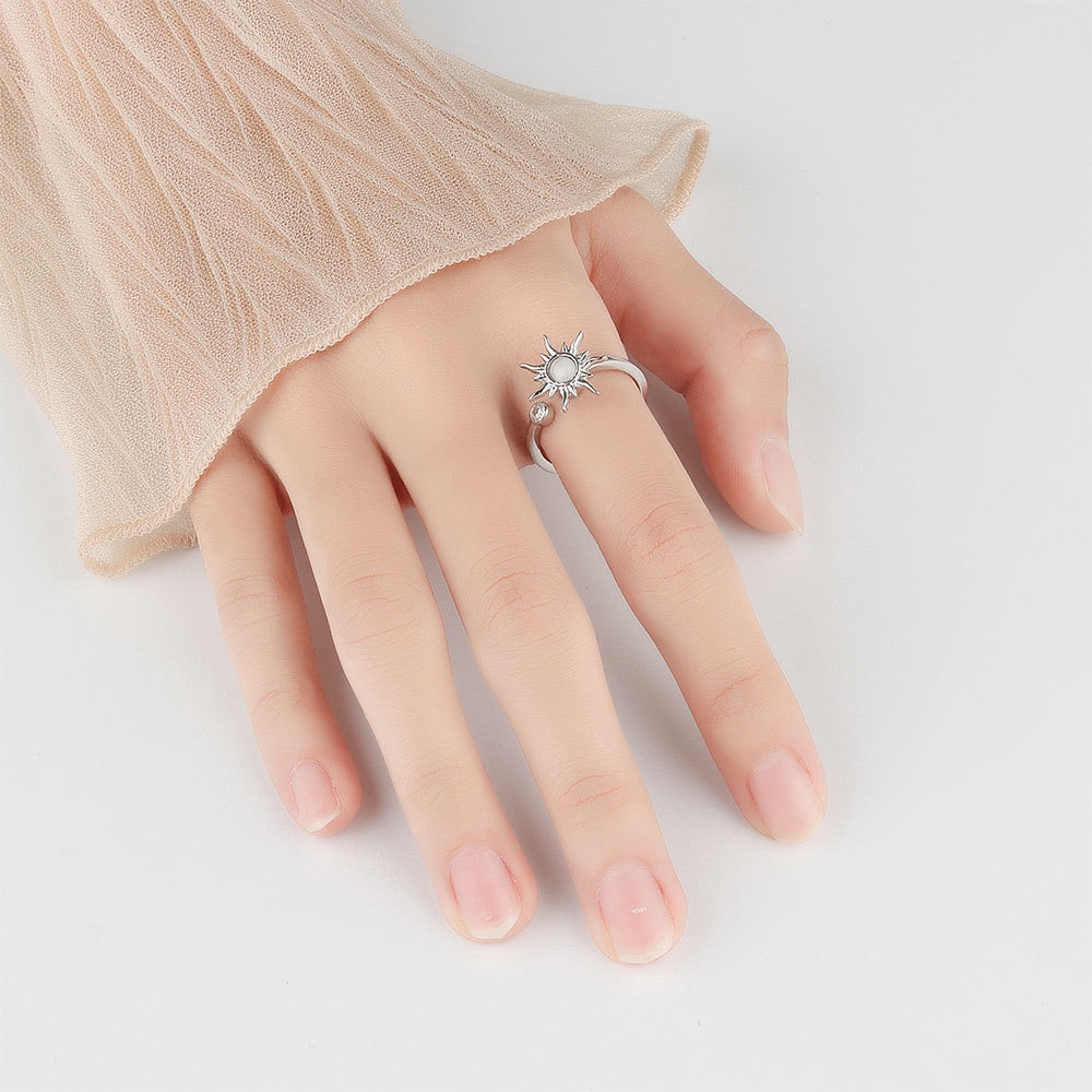 Anti Stress Anxiety Rings For Women Satinless Steel Sunflower Star Planet Spinner Rings Fidget Ring Jewelry 2022 Dropshipping