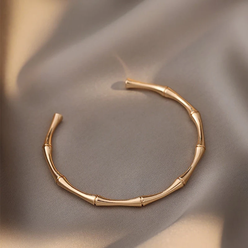 Classic Minimalism Stainless Steel Bamboo Joint Bracelet Bangle For Women Men Fashion Gothic Jewelry Couple Party Friend Gifts Classic Minimalism Stainless Steel Bamboo Joint Bracelet Bangle For Women Men Fashion Gothic Jewelry Couple Party Friend Gifts