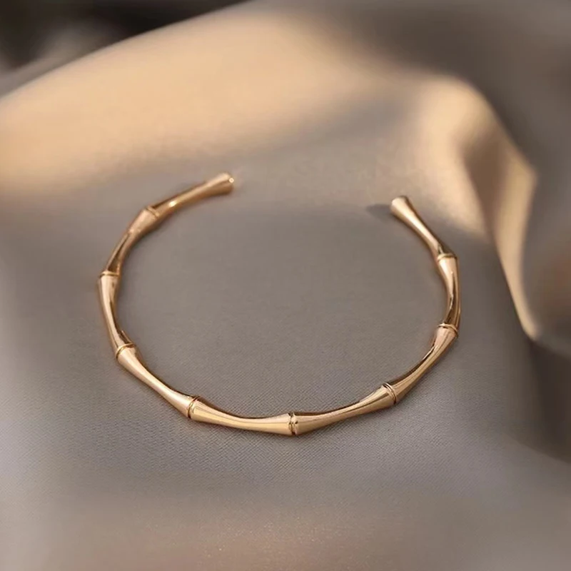 Classic Minimalism Stainless Steel Bamboo Joint Bracelet Bangle For Women Men Fashion Gothic Jewelry Couple Party Friend Gifts Classic Minimalism Stainless Steel Bamboo Joint Bracelet Bangle For Women Men Fashion Gothic Jewelry Couple Party Friend Gifts