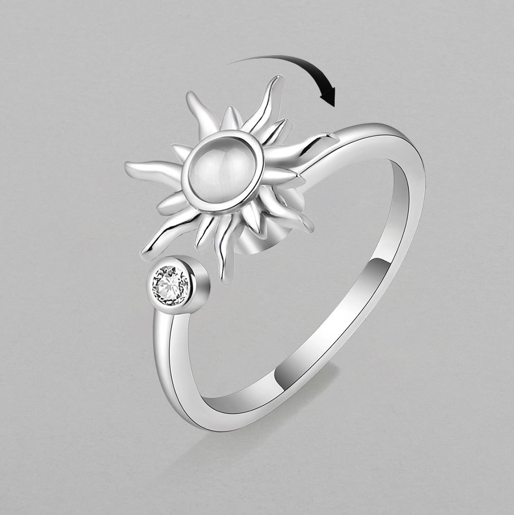 Anti Stress Anxiety Rings For Women Satinless Steel Sunflower Star Planet Spinner Rings Fidget Ring Jewelry 2022 Dropshipping