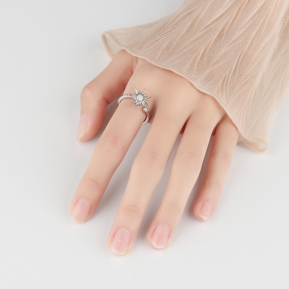 Anti Stress Anxiety Rings For Women Satinless Steel Sunflower Star Planet Spinner Rings Fidget Ring Jewelry 2022 Dropshipping