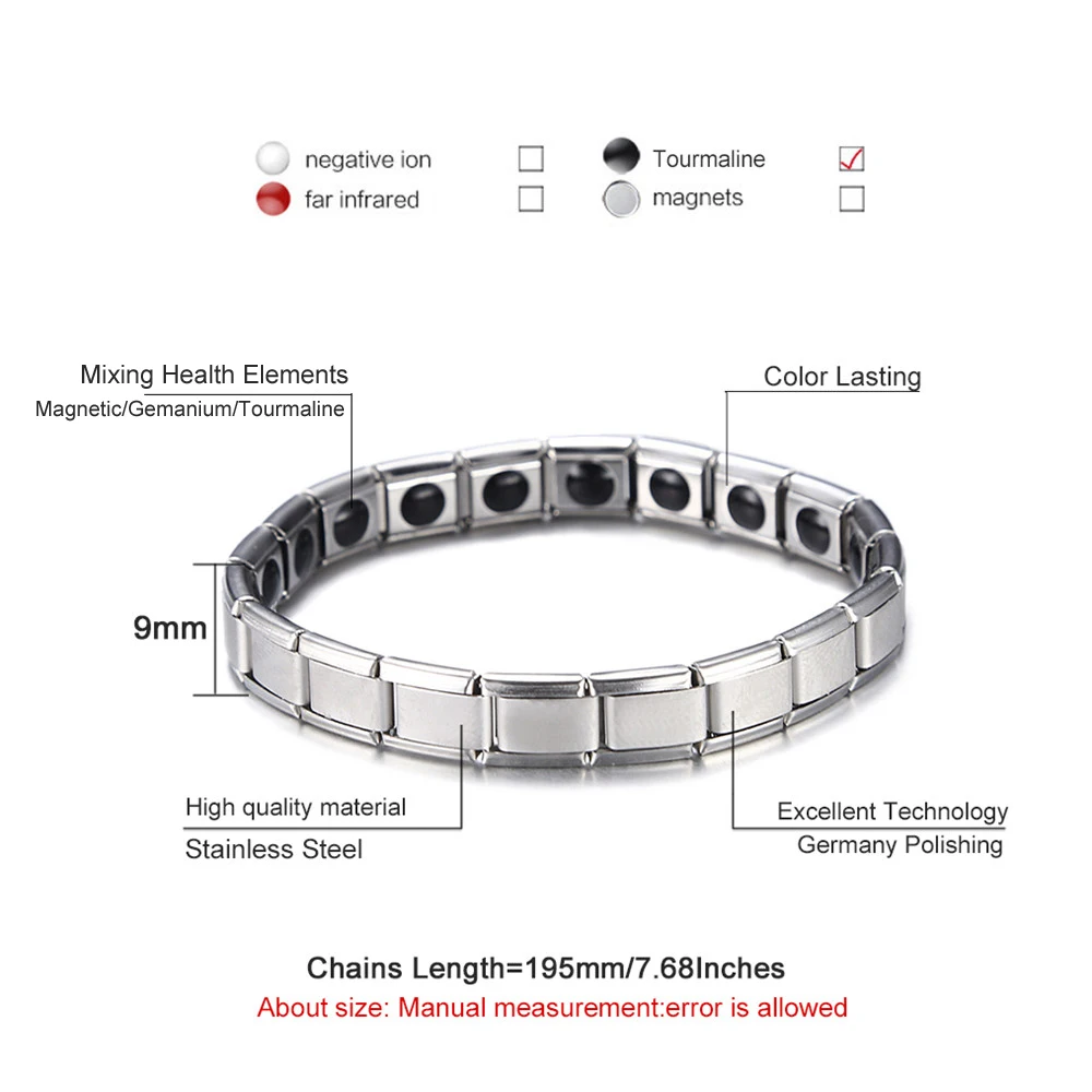 Health Tourmaline Magnetic Bracelet Reduce Muscle Tension Reduce Fatigue And Tension Improve Blood Circulation for Women Men