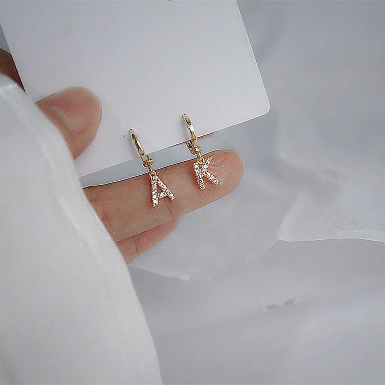 A-Z 6mm Custom Initial Earrings Letter Micro-encrusted Zircon Earrings Alphabet Girlfriends Student Earrings Small Earrings A-Z 6mm Custom Initial Earrings Letter Micro-encrusted Zircon Earrings Alphabet Girlfriends Student Earrings Small Earrings
