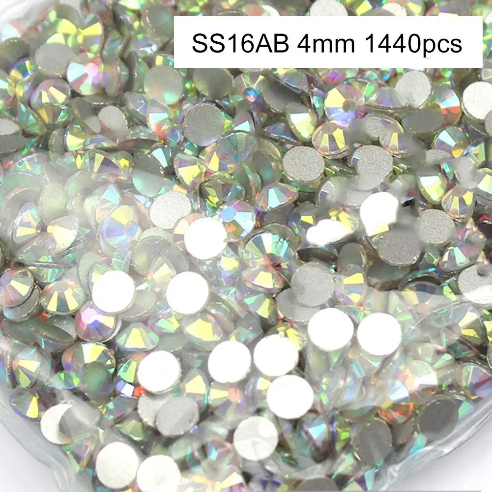 High Quality 1440PCS Glitter Rhinestones Crystal Non Hotfix Flatback Nail Rhinestones Strass Gem Nail Art Decoration For Gift A3