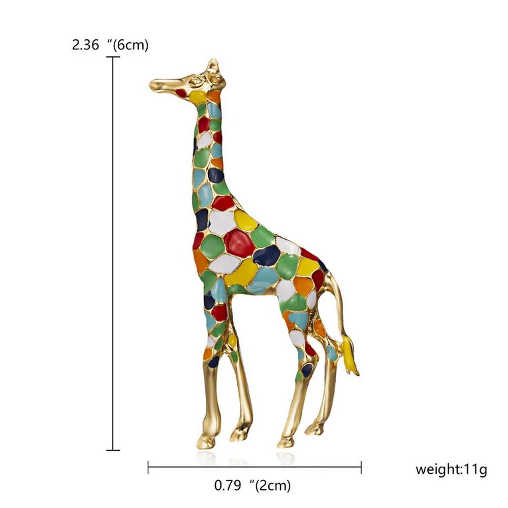 Colorful Giraffe Fashion Brooch Lovely Cartoon Brooch Collar Pin Alloy Scarf Buckle for Women Fashion Jewelry Clothing Decor New