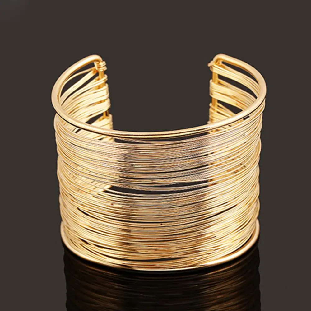 Fashion Women Multilayer Metal Wires Strings Open Bangle Wide Cuff Bracelet Girls Fashion Jewelry Accessories hand ring bracelet Fashion Women Multilayer Metal Wires Strings Open Bangle Wide Cuff Bracelet Girls Fashion Jewelry Accessories hand ring bracelet