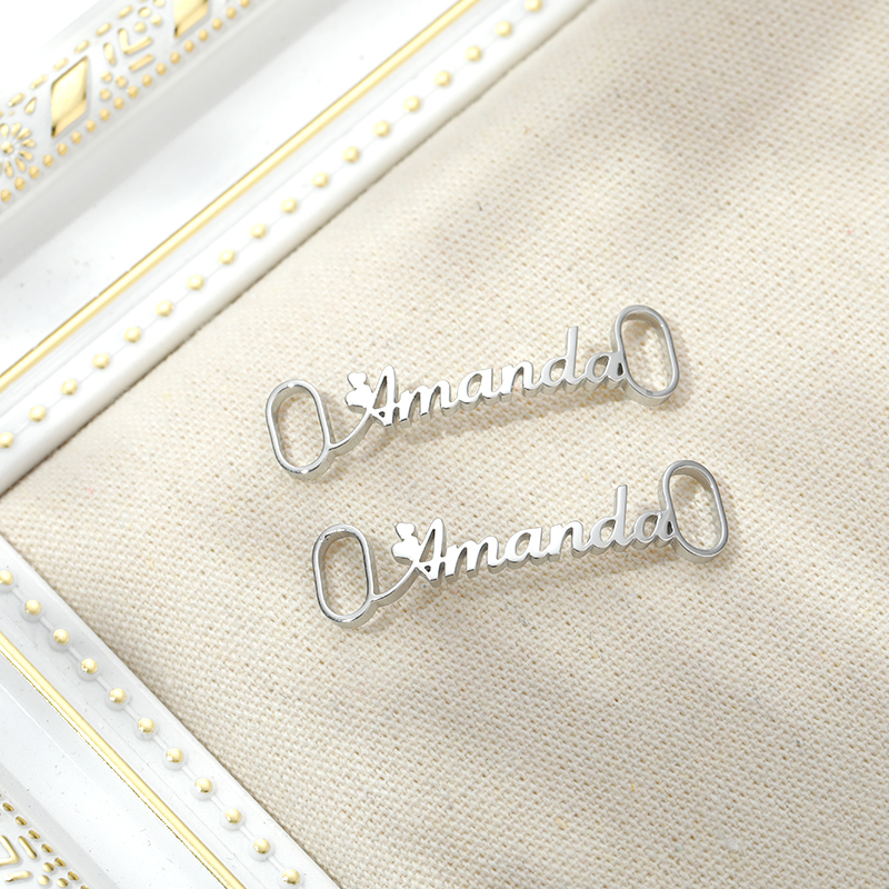 Custom Name Shoe Buckles Stainless Steel Customized Shoelace Buckle Personalized Decoration Charm Sneaker Accessories Jewelry