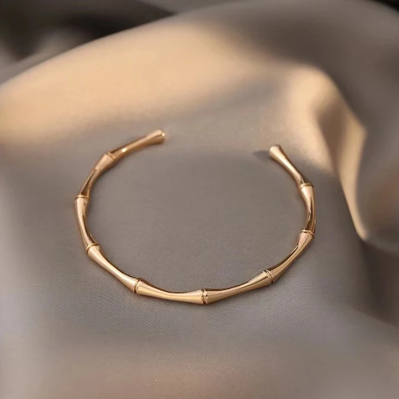Classic Minimalism Stainless Steel Bamboo Joint Bracelet Bangle For Women Men Fashion Gothic Jewelry Couple Party Friend Gifts Classic Minimalism Stainless Steel Bamboo Joint Bracelet Bangle For Women Men Fashion Gothic Jewelry Couple Party Friend Gifts
