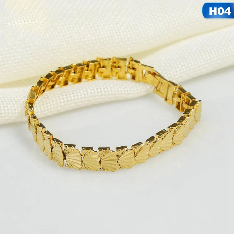 Gold Plated Dubai Gold Bracelets Bangle Love Heart Bracelet Femme Charm Female Bijoux Valentine's Day Gift For Women Gold Plated Dubai Gold Bracelets Bangle Love Heart Bracelet Femme Charm Female Bijoux Valentine's Day Gift For Women