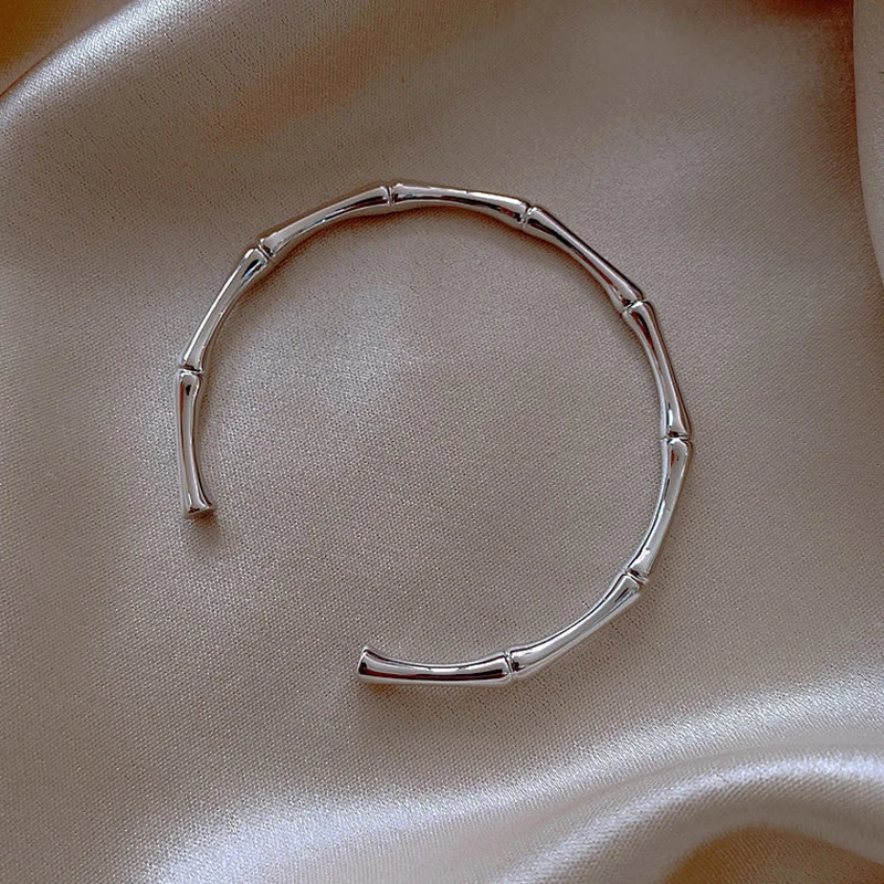 Classic Minimalism Stainless Steel Bamboo Joint Bracelet Bangle For Women Men Fashion Gothic Jewelry Couple Party Friend Gifts Classic Minimalism Stainless Steel Bamboo Joint Bracelet Bangle For Women Men Fashion Gothic Jewelry Couple Party Friend Gifts