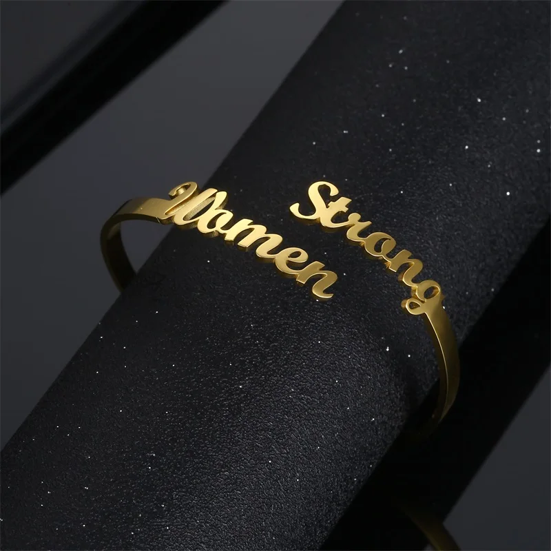 Customized Classic Nameplate Name Bracelet Personalized Custom Cuff Bangles Women Men Rose Gold Stainless Steel Jewelry Customized Classic Nameplate Name Bracelet Personalized Custom Cuff Bangles Women Men Rose Gold Stainless Steel Jewelry