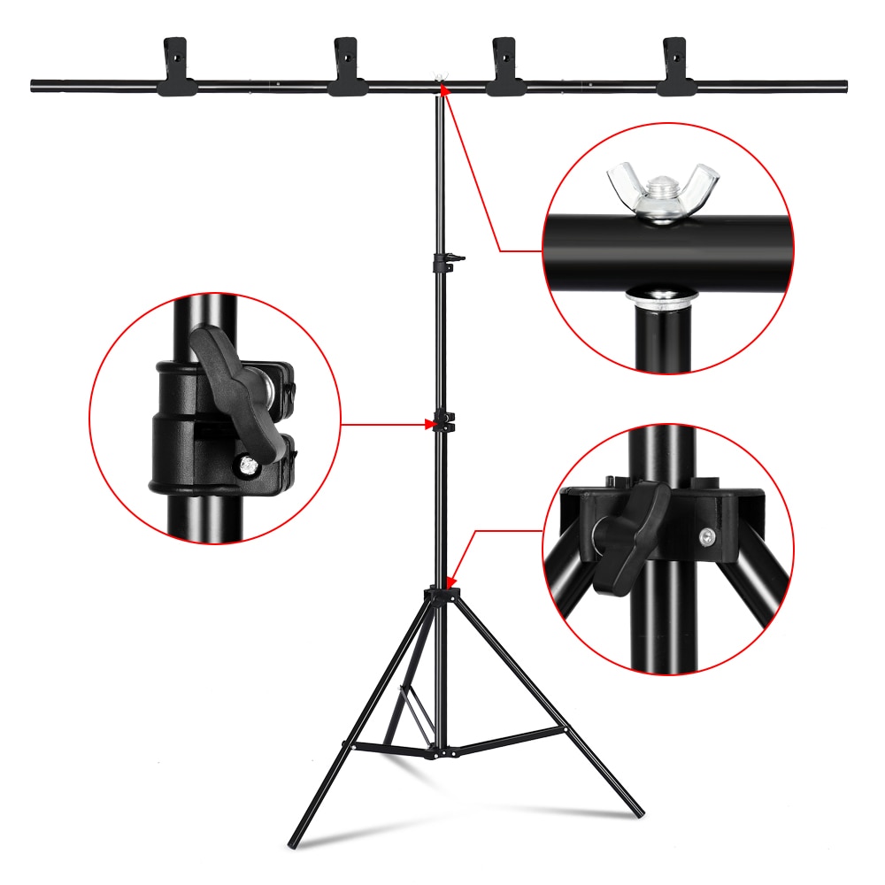 Photography Photo Studio T-Shape Backdrop Background Stand Frame Support System Kit For Video Chroma Key Green Screen With Stand