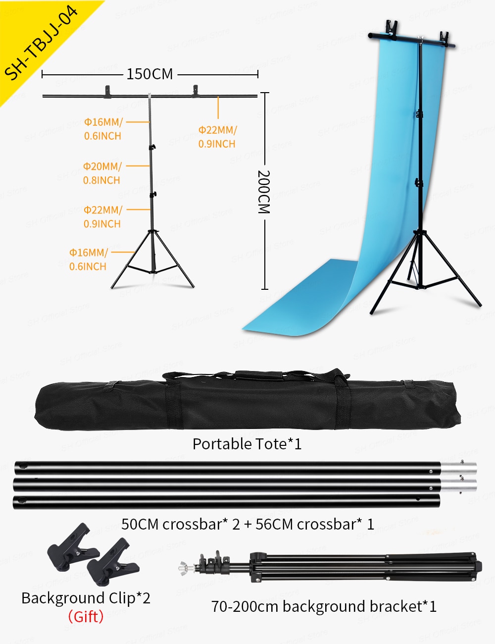 SH 200cmX200cm T-shape Photo Background Backdrop Stand For Photo Studio Photography Green Screen Chromakey With Stand