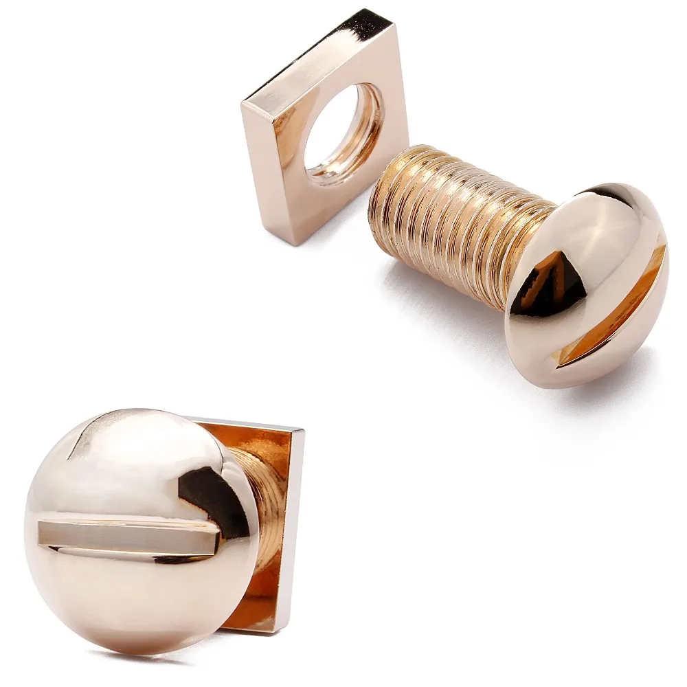 Rose Gold Screw Cufflinks HAWSON Fashion Men's Cuff links Jewelry Accessory With Velvet Bag