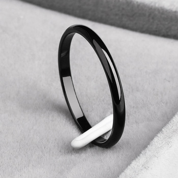 KNOCK Titanium Steel Rose Gold Anti-allergy Smooth Simple Wedding Couples Rings 1