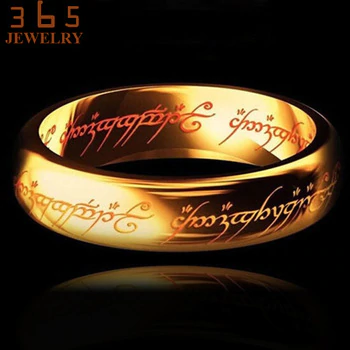 Magic Letter The Lord of One Ring Black Silver Gold Titanium Stainless Steel Ring