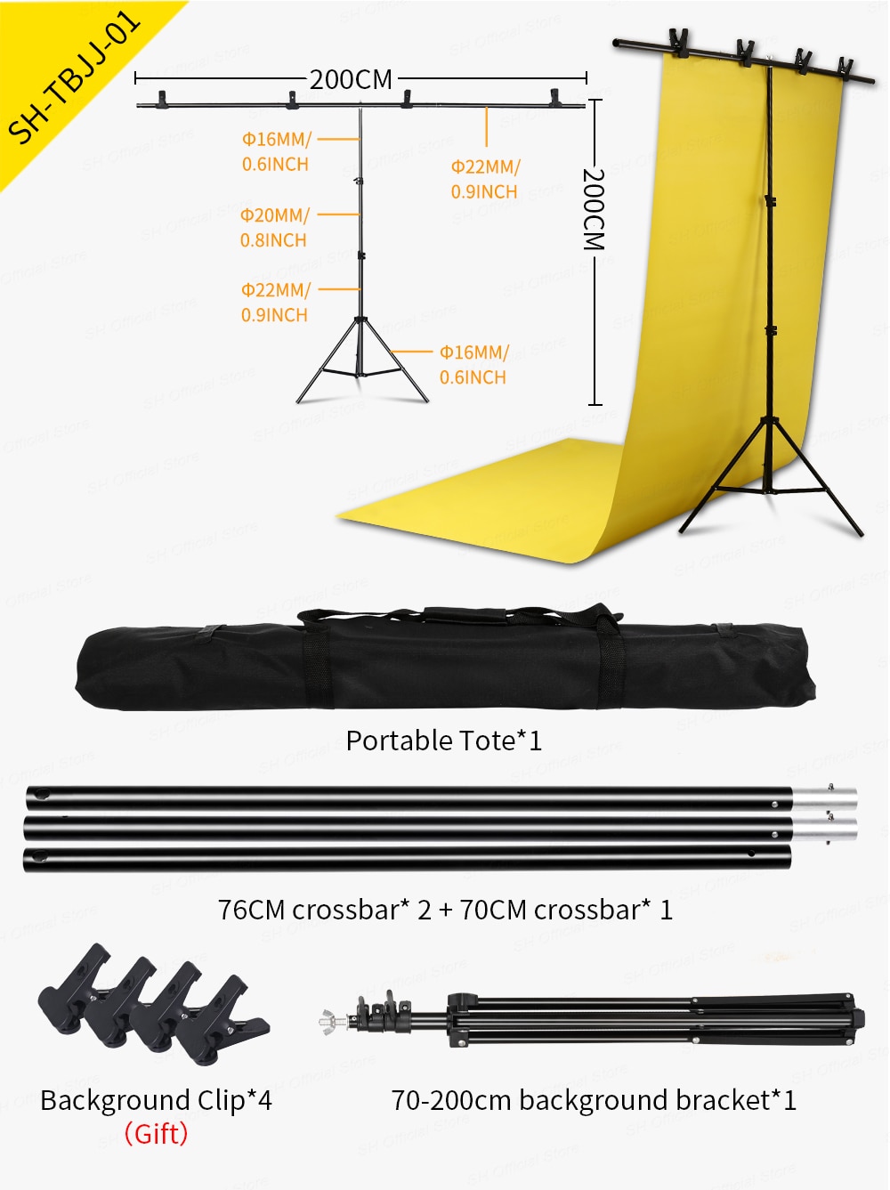SH 200cmX200cm T-shape Photo Background Backdrop Stand For Photo Studio Photography Green Screen Chromakey With Stand