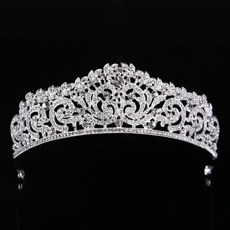 2022 New Fashion Baroque Luxury Crystal AB Bridal Crown Tiaras Light Gold Diadem Tiaras for Women Bride Wedding Hair Accessories