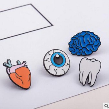 Korean version of the jewelry color drops of human body brooches brain eyes tooth brooch accessories wholesale  Pin Badge