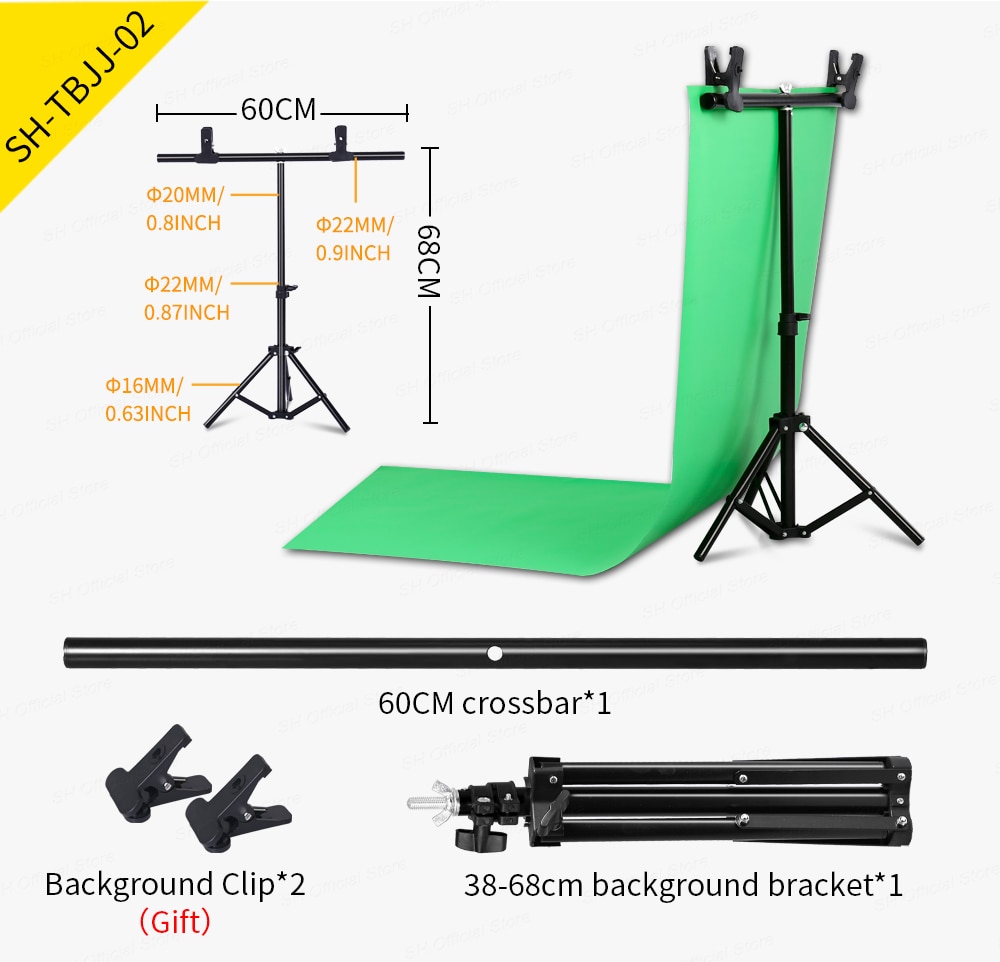SH 200cmX200cm T-shape Photo Background Backdrop Stand For Photo Studio Photography Green Screen Chromakey With Stand