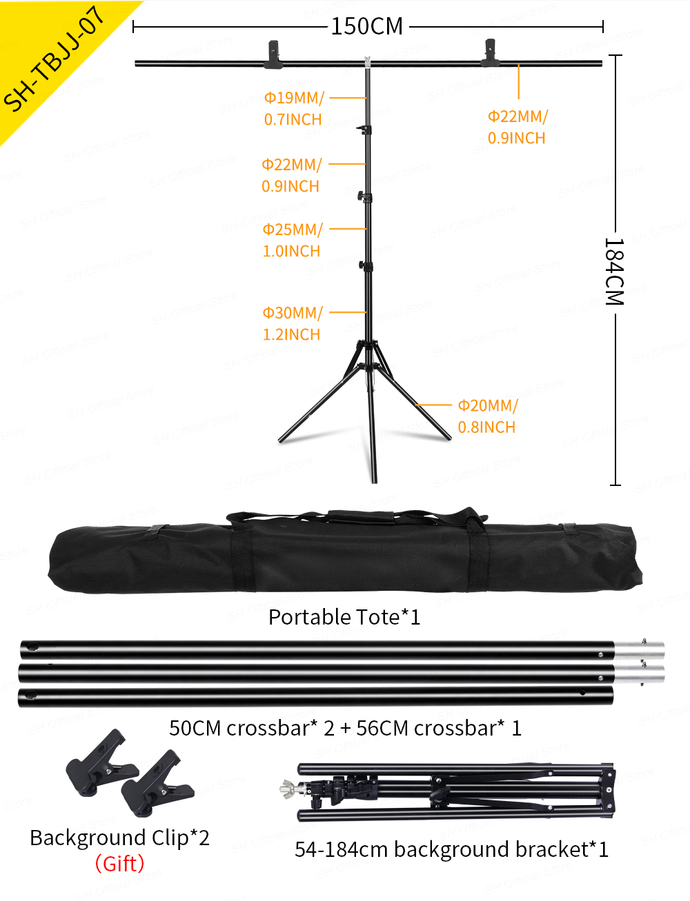 SH 200cmX200cm T-shape Photo Background Backdrop Stand For Photo Studio Photography Green Screen Chromakey With Stand
