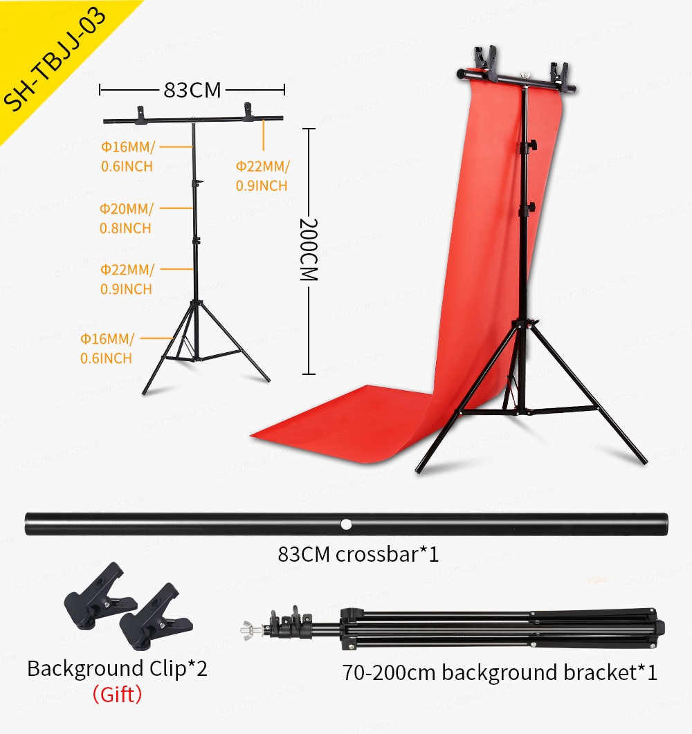 SH 200cmX200cm T-shape Photo Background Backdrop Stand For Photo Studio Photography Green Screen Chromakey With Stand