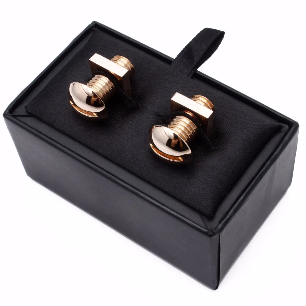 Rose Gold Screw Cufflinks HAWSON Fashion Men's Cuff links Jewelry Accessory With Velvet Bag
