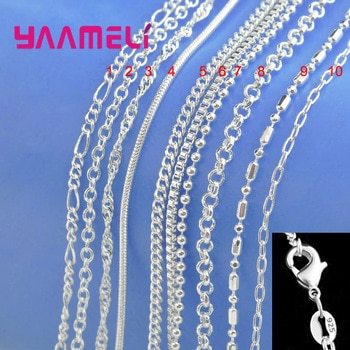Authentic 925 Sterling Silver Chain Necklace with Lobster Clasps fit Men Women Pendant