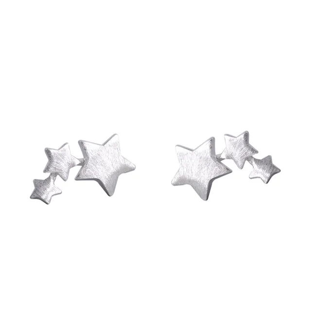 925 sterling silver Star Stud Earrings for Women Elegant Wedding Jewelry 2