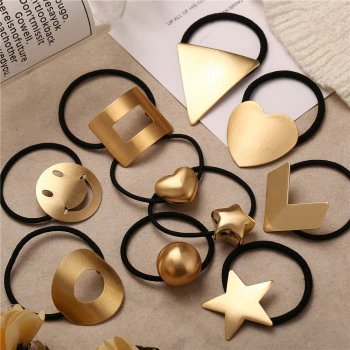 Fashion Metal Elastic Hair Jewelry For Women