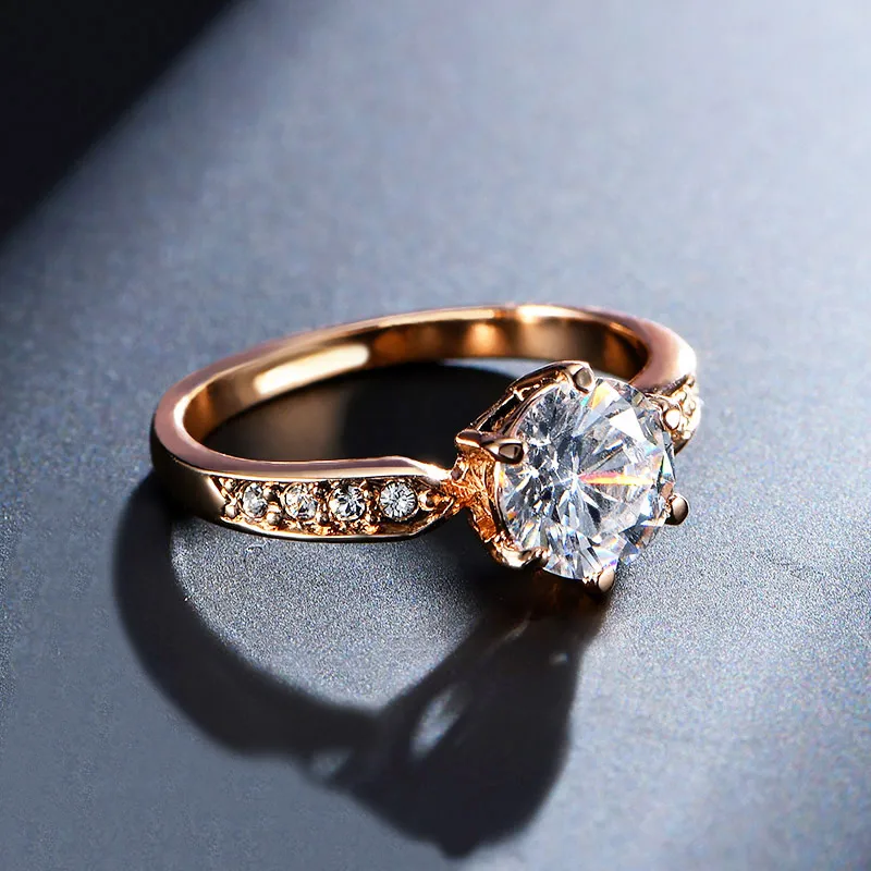 1.75ct AAA Zircon Engagement Rings for women Rose gold color Austrian Crystals Jewelry 2 1.75ct AAA Zircon Engagement Rings for women Rose gold color Austrian Crystals Jewelry 2