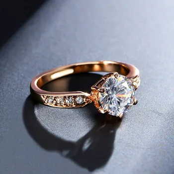 1.75ct AAA Zircon Engagement Rings for women Rose gold color Austrian Crystals Jewelry 2