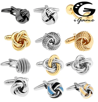 Free shipping Black Cufflinks for men fashion knot design top quality copper hotsale