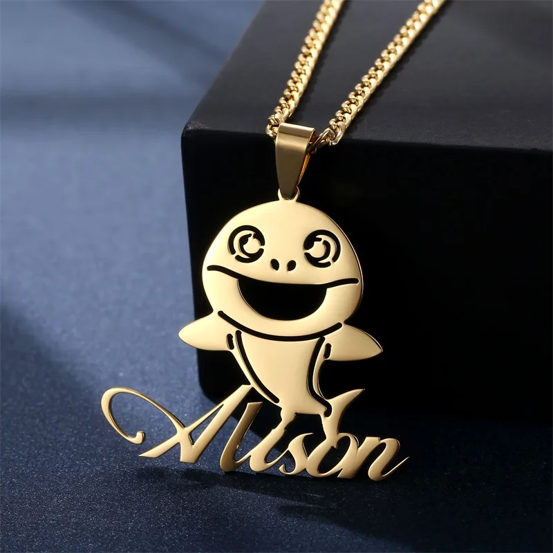 Custom Name Cartoon Character Stainless Steel Necklaces Pendants Kids Nameplate Jewelry Personalised Any Design Letter Necklace Custom Name Cartoon Character Stainless Steel Necklaces Pendants Kids Nameplate Jewelry Personalised Any Design Letter Necklace