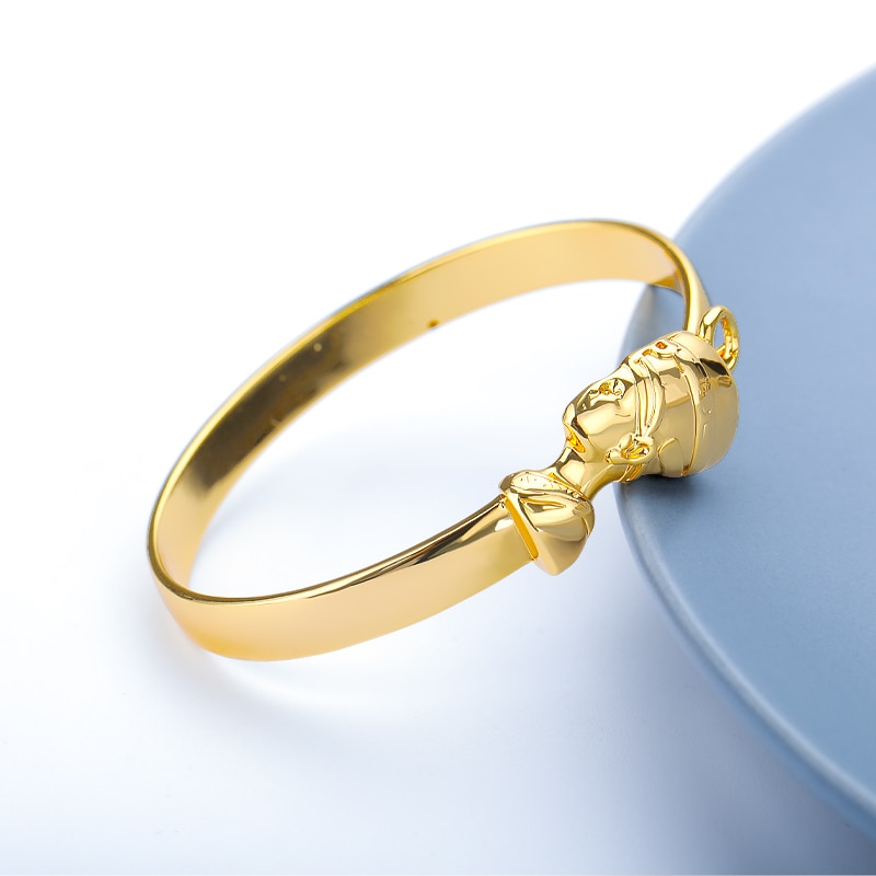 African Jewelry Egyptian Queen Nefertiti Bracelets For Women Gold Cuff Bracelet Stainless Steel Vintage Adjustable Bangle Gifts