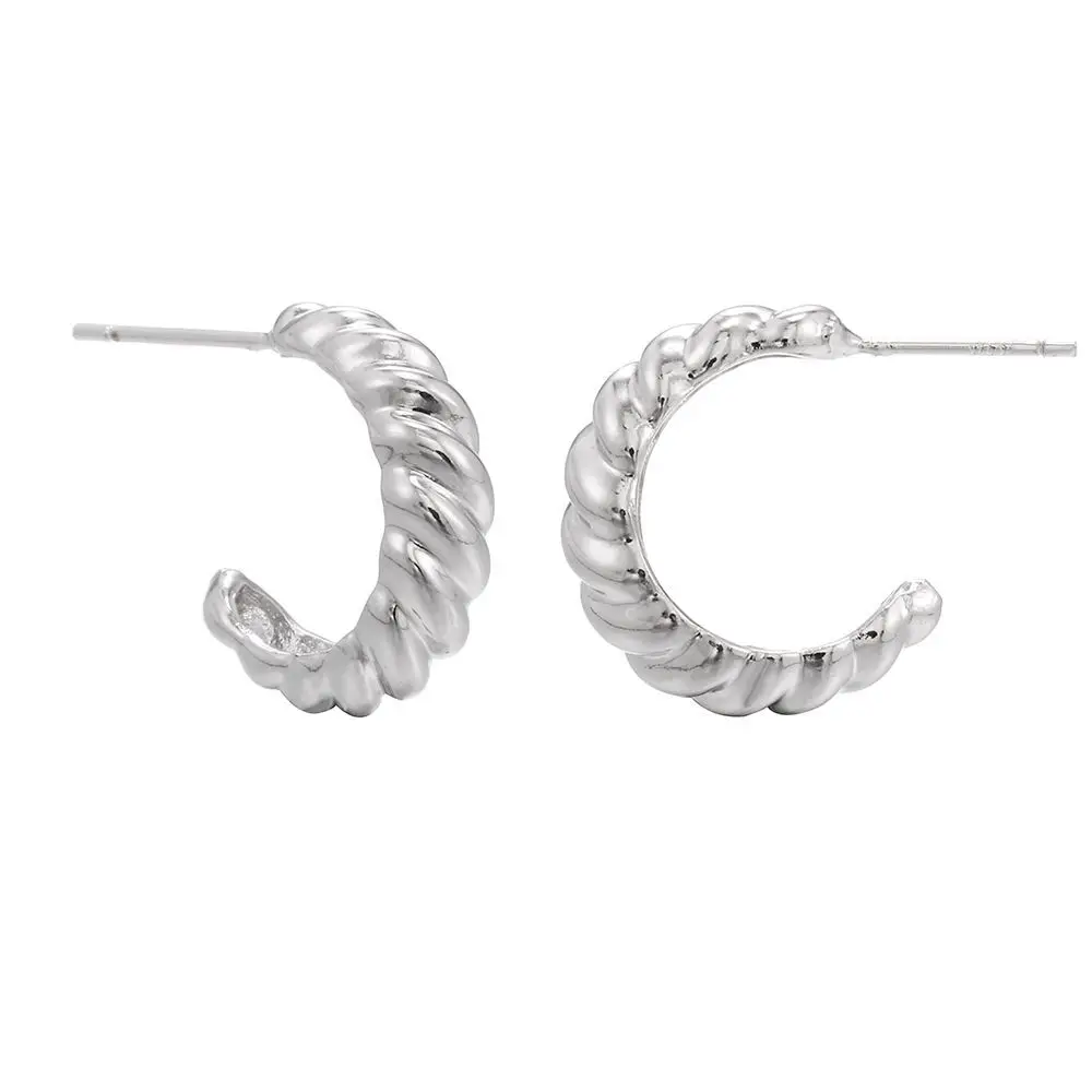 C Shape Twist Croissant Earrings For Women Stainless Steel Hoop Earrings Circle Round Earring Female Fashion Jewelry Orecchini C Shape Twist Croissant Earrings For Women Stainless Steel Hoop Earrings Circle Round Earring Female Fashion Jewelry Orecchini