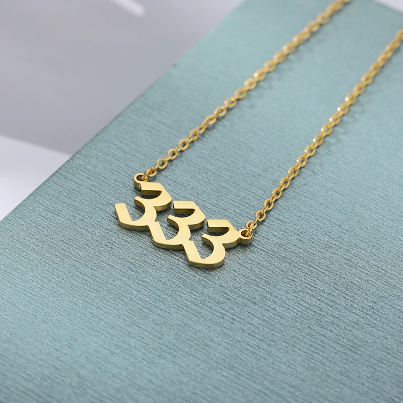 Custom 111 222 333 444 555 666 777 888 999 Year Angel Number Necklace For Women Stainless Steel Choker Collars Femme Jewelry