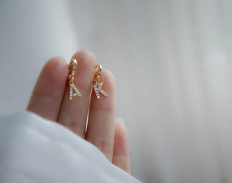 A-Z 6mm Custom Initial Earrings Letter Micro-encrusted Zircon Earrings Alphabet Girlfriends Student Earrings Small Earrings A-Z 6mm Custom Initial Earrings Letter Micro-encrusted Zircon Earrings Alphabet Girlfriends Student Earrings Small Earrings