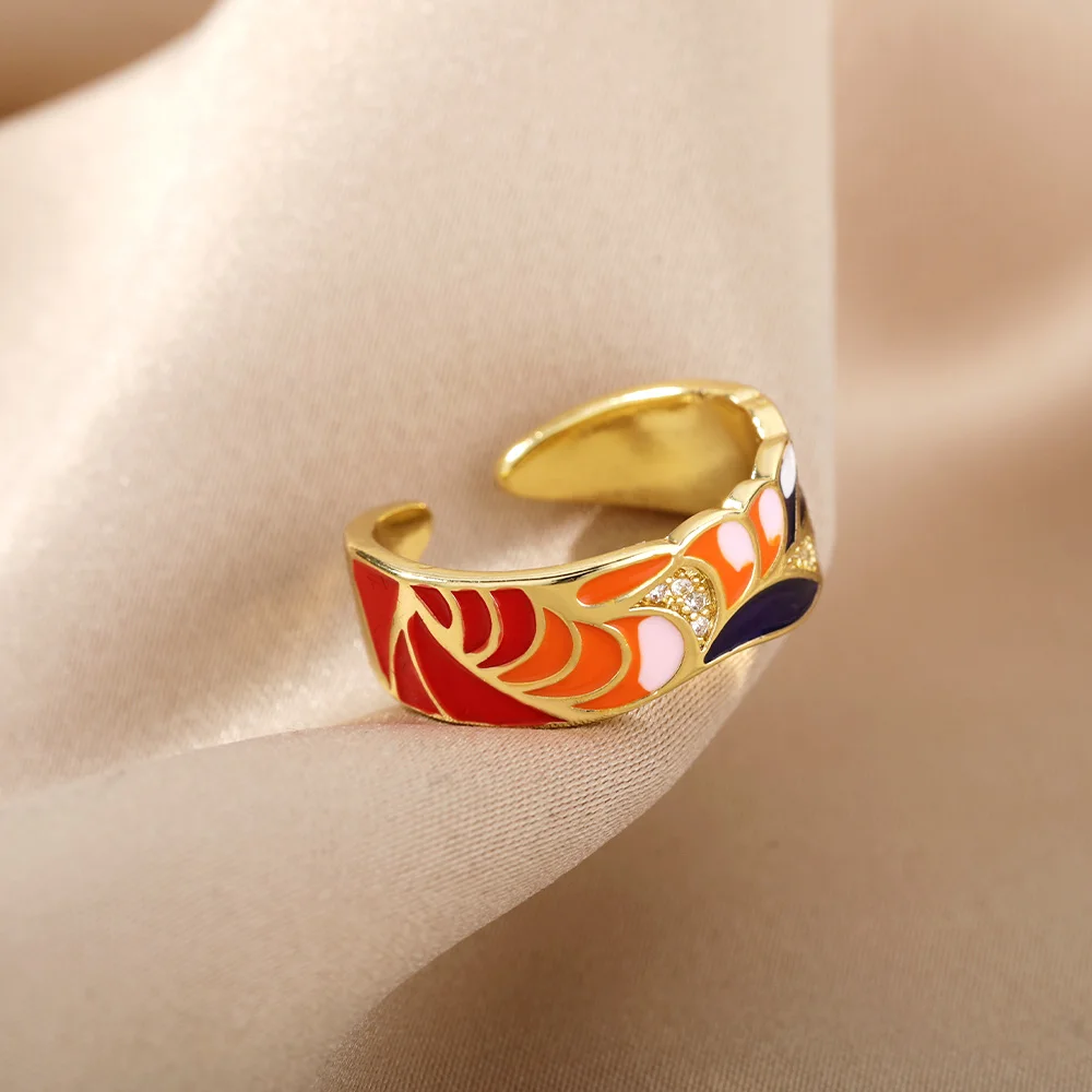 Colorful Enamel Rings For Women Adjustable Open Stainless Steel Finger Ring 2022 Trend Femme Aesthetic Jewelry anillos mujer Colorful Enamel Rings For Women Adjustable Open Stainless Steel Finger Ring 2022 Trend Femme Aesthetic Jewelry anillos mujer