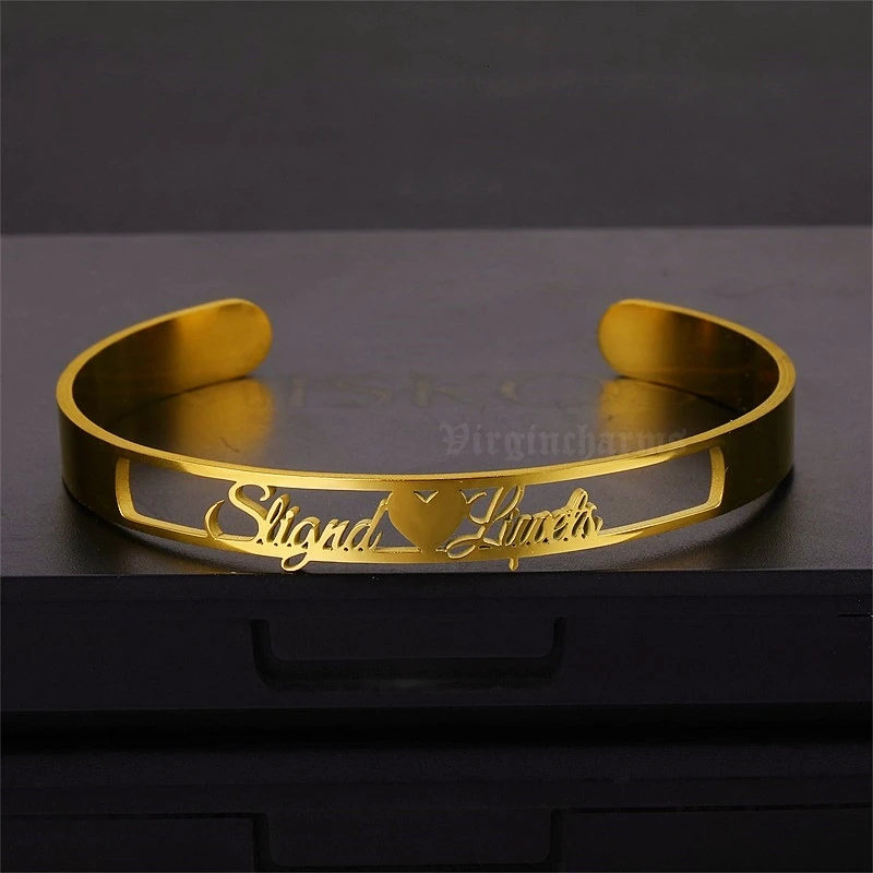 Customized Classic Nameplate Name Bracelet Personalized Custom Cuff Bangles Women Men Rose Gold Stainless Steel Jewelry Customized Classic Nameplate Name Bracelet Personalized Custom Cuff Bangles Women Men Rose Gold Stainless Steel Jewelry