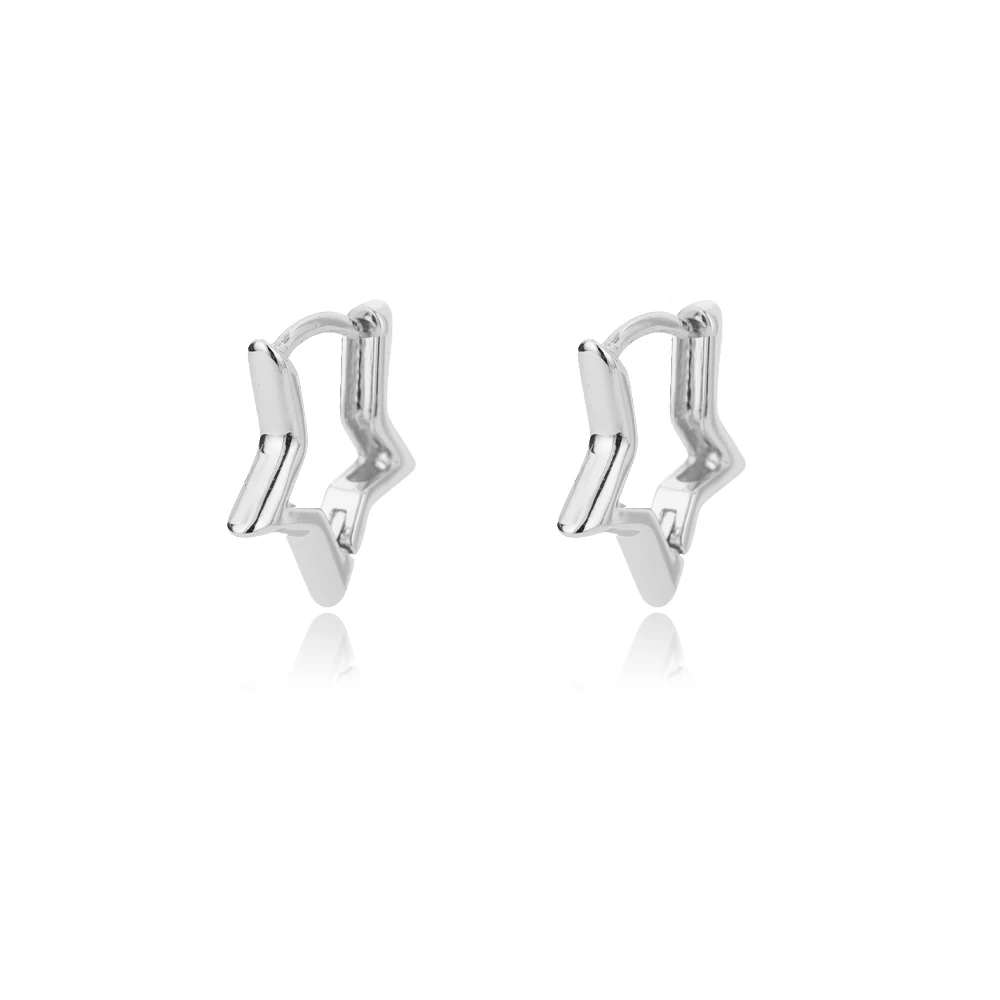 Geometric Star Earrings For Women Girl Stainless Steel Gold Plated Minimalist Punk Star Hoop Earring Christmas Jewelry Gift Geometric Star Earrings For Women Girl Stainless Steel Gold Plated Minimalist Punk Star Hoop Earring Christmas Jewelry Gift