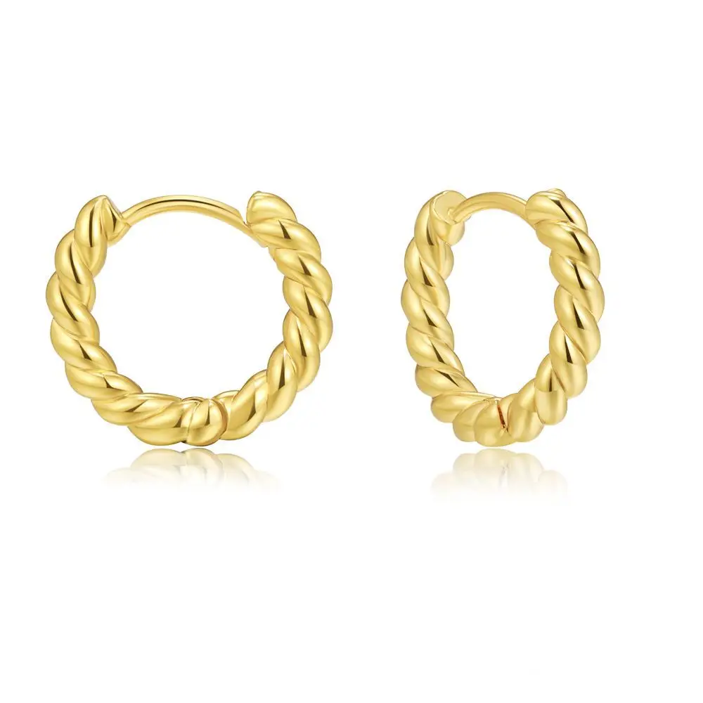 C Shape Twist Croissant Earrings For Women Stainless Steel Hoop Earrings Circle Round Earring Female Fashion Jewelry Orecchini C Shape Twist Croissant Earrings For Women Stainless Steel Hoop Earrings Circle Round Earring Female Fashion Jewelry Orecchini