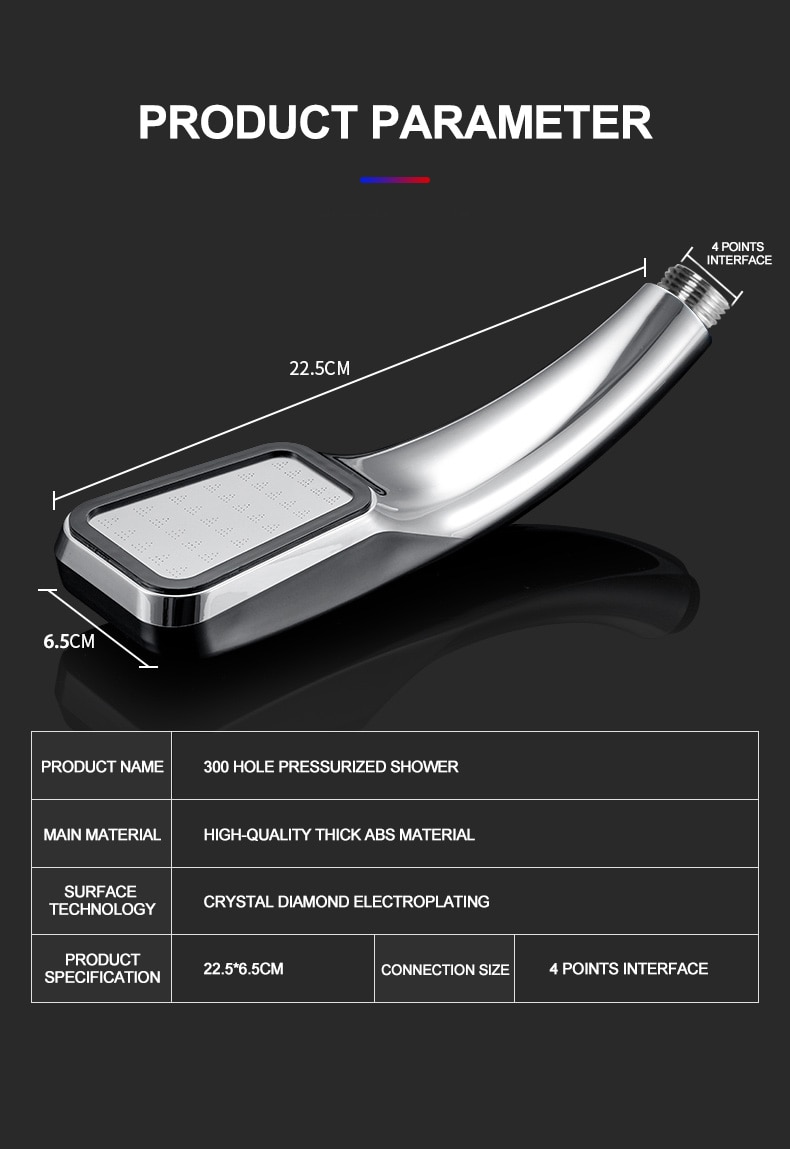 NEW IN ZhangJi 300 Holes High Pressure Rainfall Shower Head Water Saving 3 Color Chrome Black White Sprayer Nozzle Bathroom Acce NEW IN ZhangJi 300 Holes High Pressure Rainfall Shower Head Water Saving 3 Color Chrome Black White Sprayer Nozzle Bathroom Acce